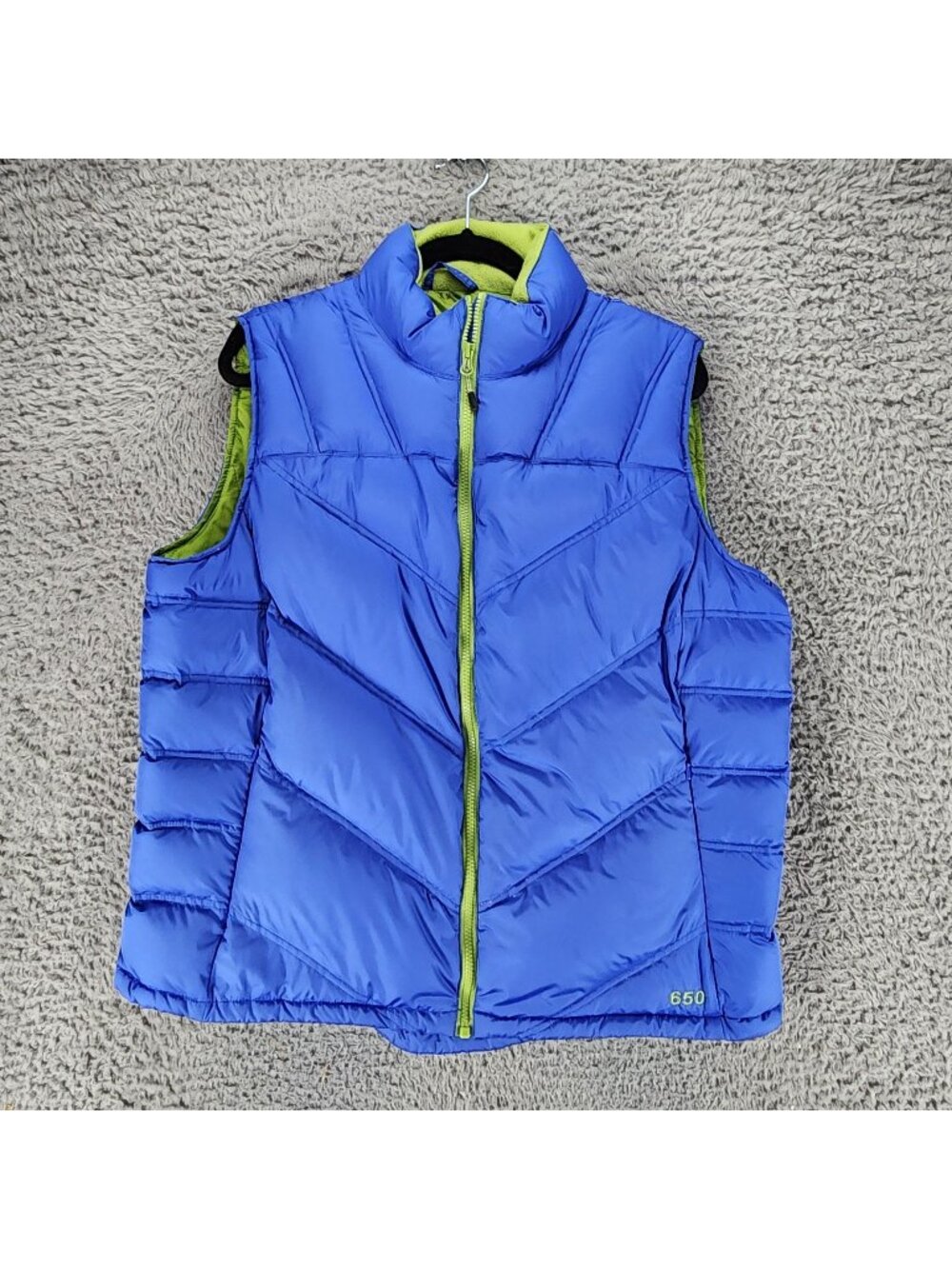 Cabela's Jacket Womens XL Blue 650 Goose Down Sleeveless Full Zip Puffer Vest